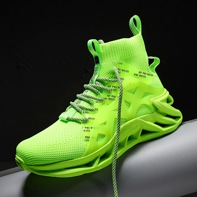 

New Sneakers Men Breathable High Top Men Sneakers Casual Fashion Shoes Light Platform Sock Shoes Big Size 39-47 Mens Gym Shoes