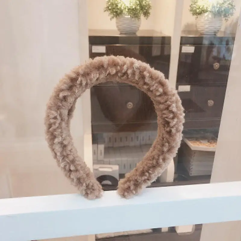 Стильная Толстая повязка на голову Тедди для женщин 2019 зимняя теплая кашемировая