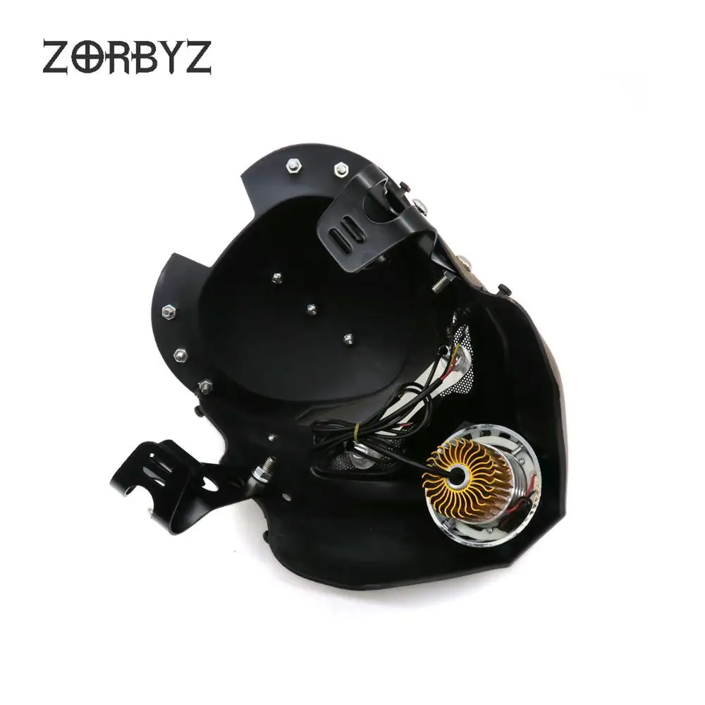 ZORBYZ черный мотоциклетный светодиодный передний головной светильник с черепом 28