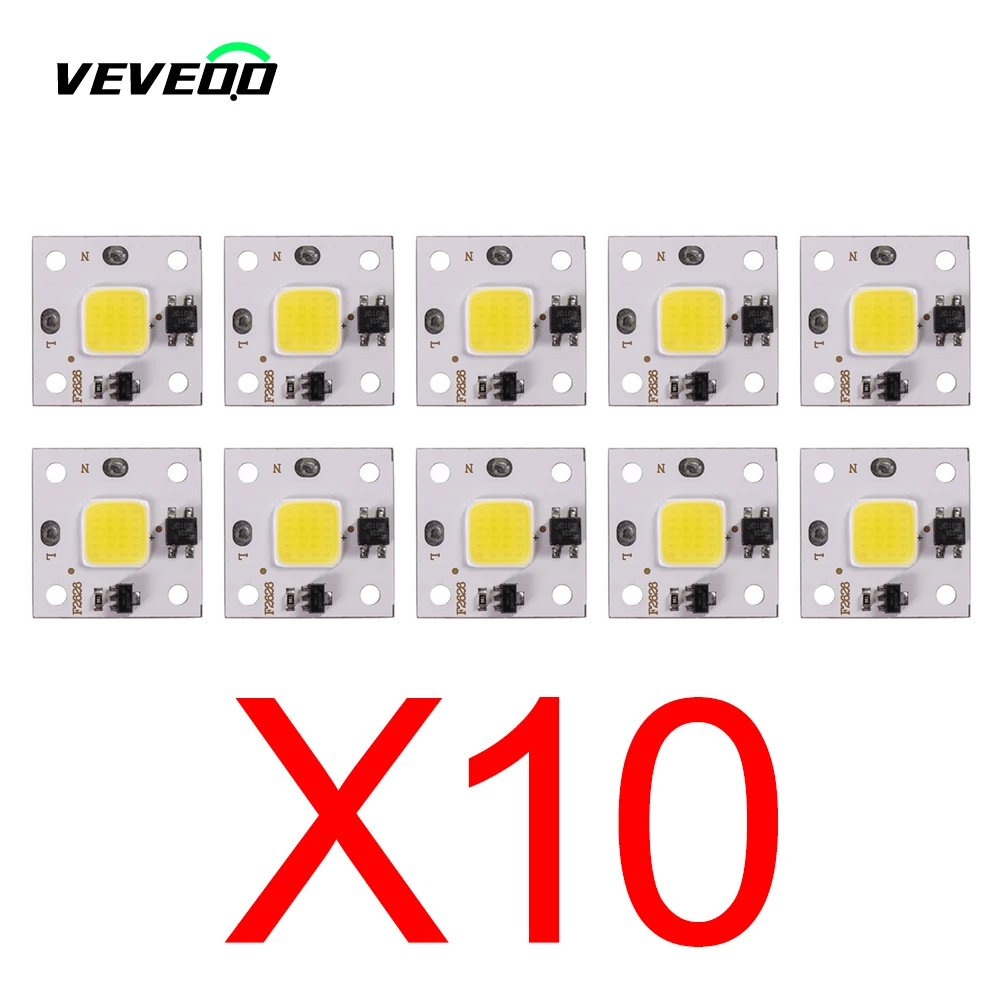 

10PCS LED chip 10W COB lamp beads Smart IC No Need Driver AC 220V Lampada outdoor chip light floodlight spotlight LED lighting