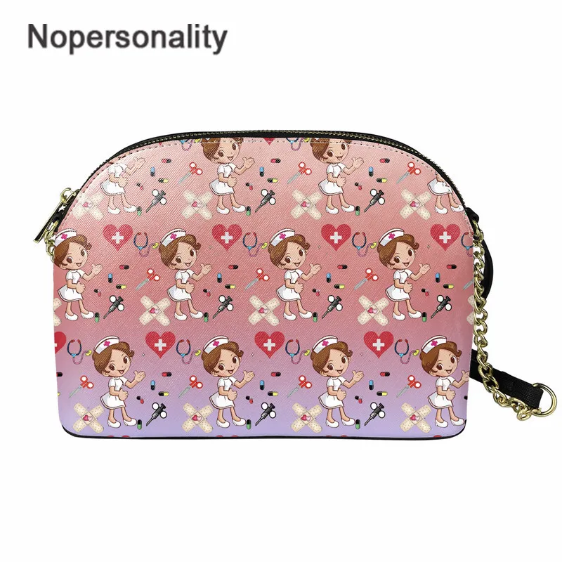 

Новинка 2021, модная женская сумка-ракушка Nopersonality, розовая мультяшная роскошная женская сумка-мессенджер с рисунком медсестры