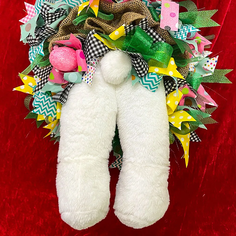 

Cloth Art Easter Bunny Decoration Porch Wreath Festival Decoration Wreath Handmade Pendant Wreath Funny Atmosphere Party Gift