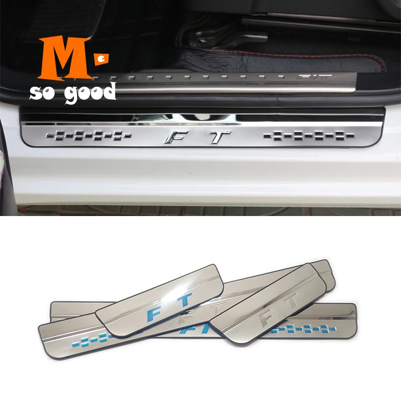 

For Honda FIT JAZZ 2014 2015 2016 2017 2018 accessories Stainless Steel Door Sill Trim Protectors Guard Cover Trim Car Styling