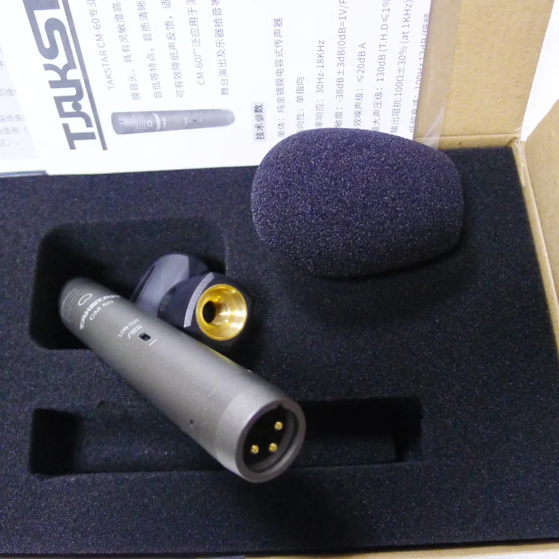 Оригинальный маленький Мембранный Микрофон TAKSTAR CM-60 позолоченный конденсаторный
