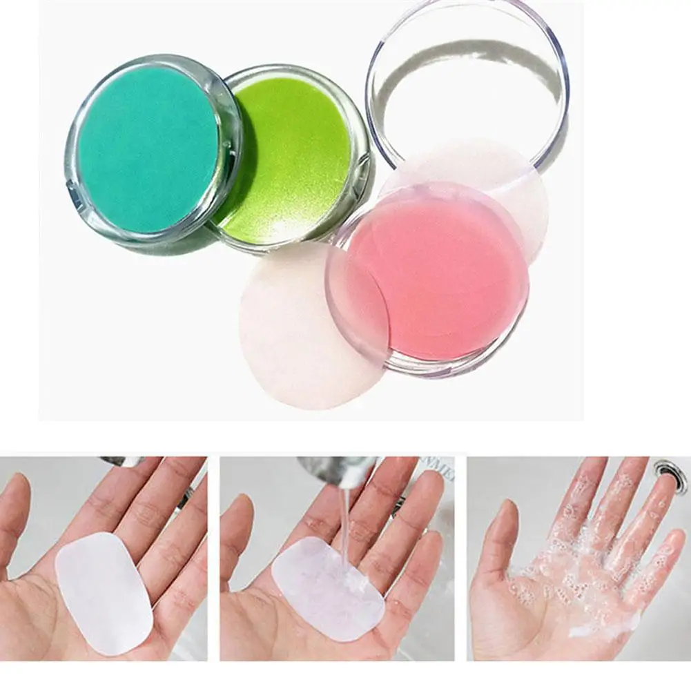 

50Pcs Portable Mini Travel Soap Paper Washing Hand Bath Clean Scented Slice Sheets Foaming Soap Case Paper Disposable Mini Soap