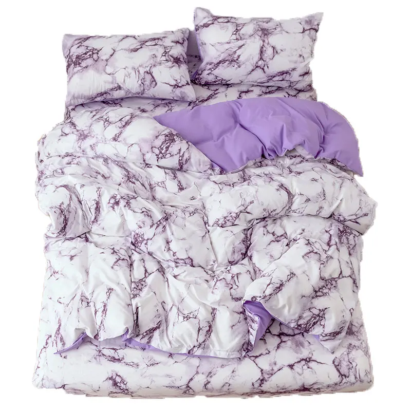 

Purple Marble Bedding Sets Duvet Cover bed sheets and Pillowcases 3 pcs Bed Sheet Twin Queen King Teenager Print