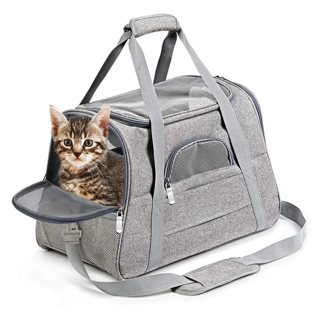 

Pet Travel Carrier Bag Cat Dog Carrier Mesh Breathable Collapsible Puppy Carrier