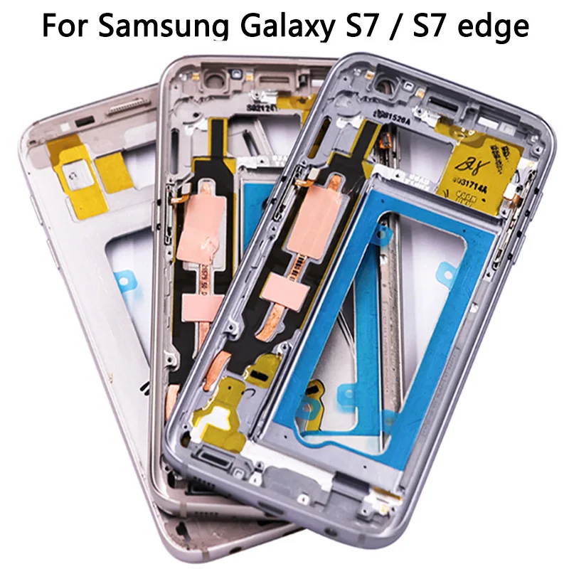 Оригинальная средняя рамка S7 G930 для Samsung Galaxy edge G935 задняя металлическая пластина