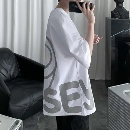 

Men's short sleeve t-shirt summer trend handsome casual half sleeve 3096