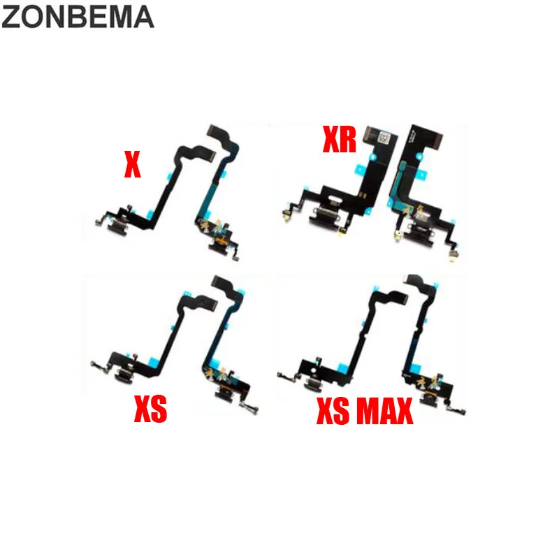ZONBEMA 20 шт. зарядный порт гибкий кабель для iPhone 6 6S 7 8 Plus XR XS MAX USB док-разъем зарядное