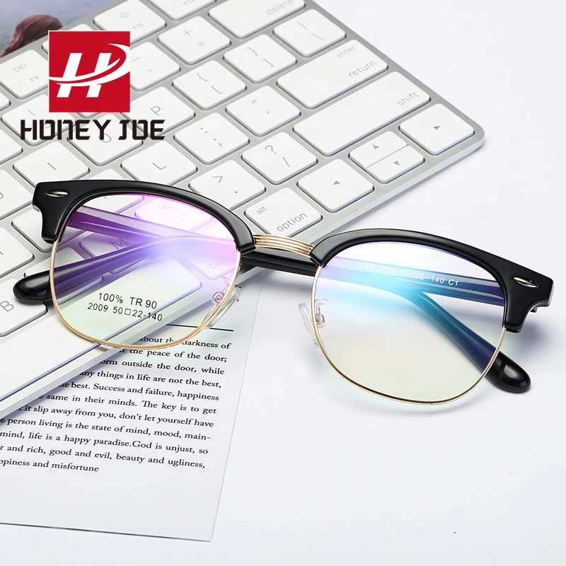 Полуметаллические очки для компьютерных игр в оправе из оптического стекла