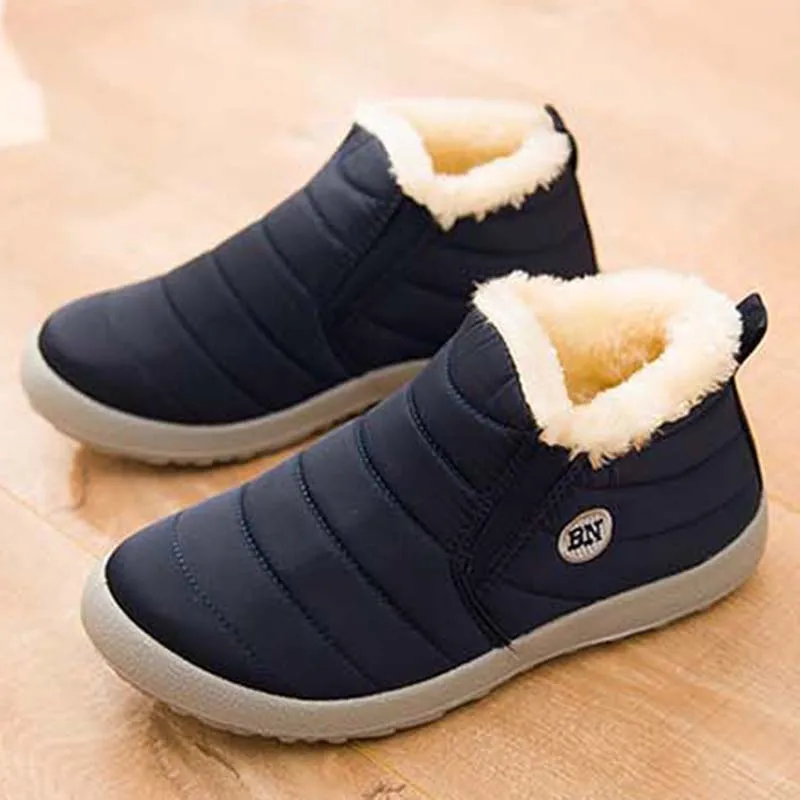 

Warm Fur Shoes Waterproof Winter Boots Men Lightweight Ankle Boots Plush Men's Boots Flat Sneakers Hiking Work Sneakers Footwear