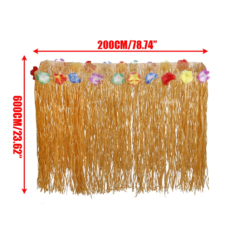 2 м/2 76 м золото тропический Юбка для стола Гавайская Стиль украшенное цветами