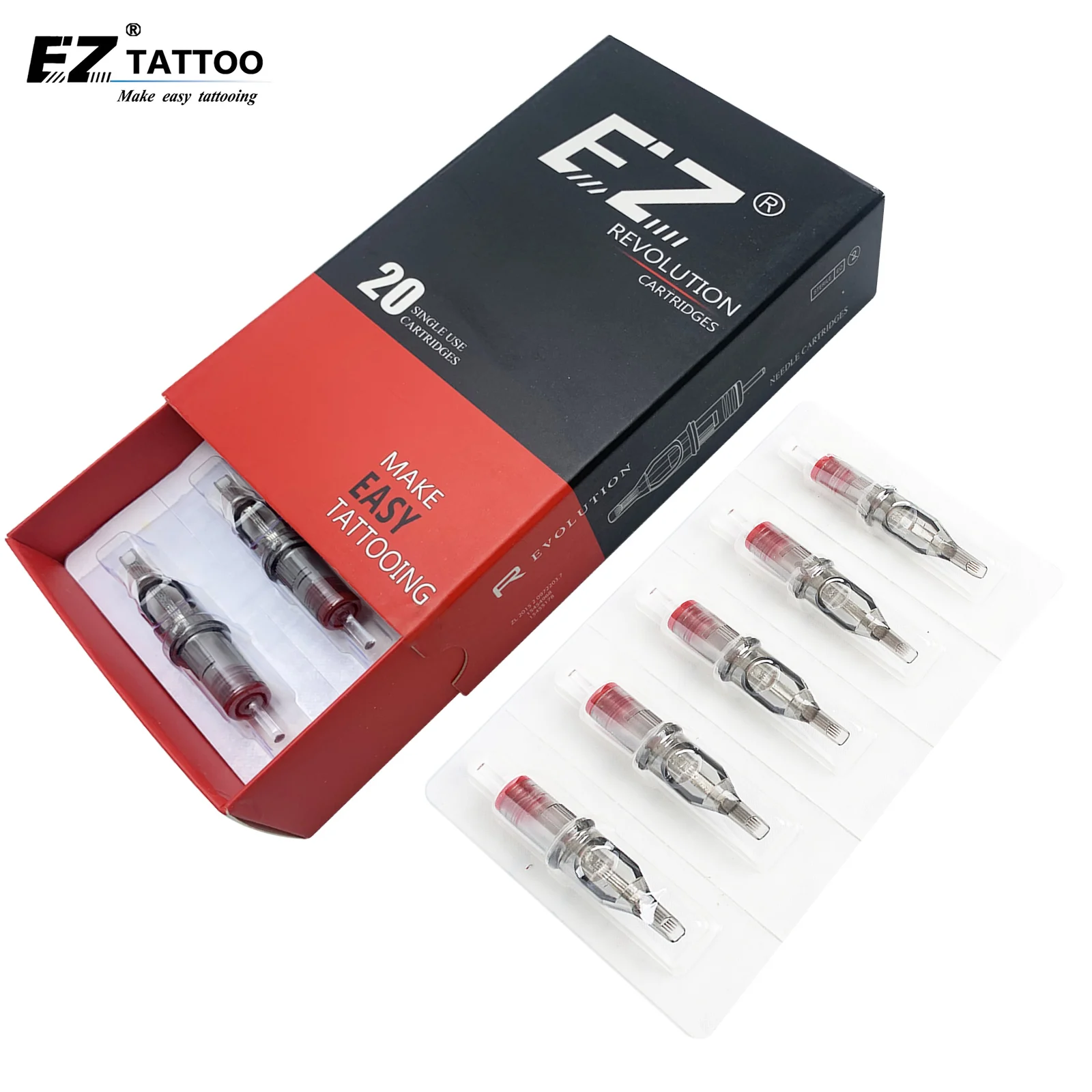 

EZ Revolution Tattoo Needles Cartridge Curved /Round Magnum M-taper 3.5mm#12 0.35mm for cartridge machines and grips 20pcs/lot