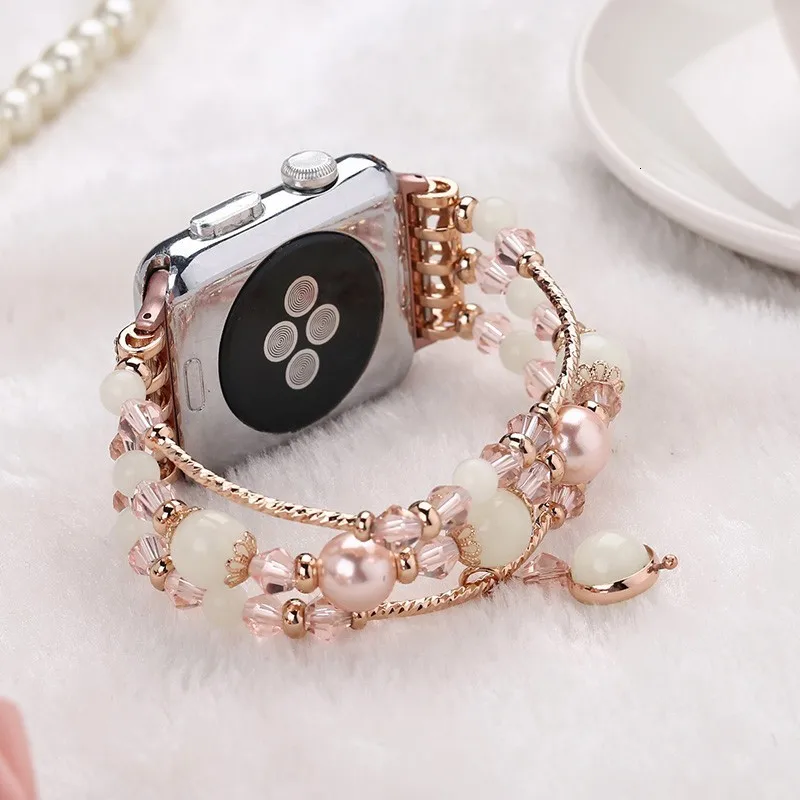 Высококачественный фосфоресцирующий агатовый ремешок для Apple watch 40 мм, сменный наручный женский модный ремешок с адаптерами 38 мм 42 мм 44