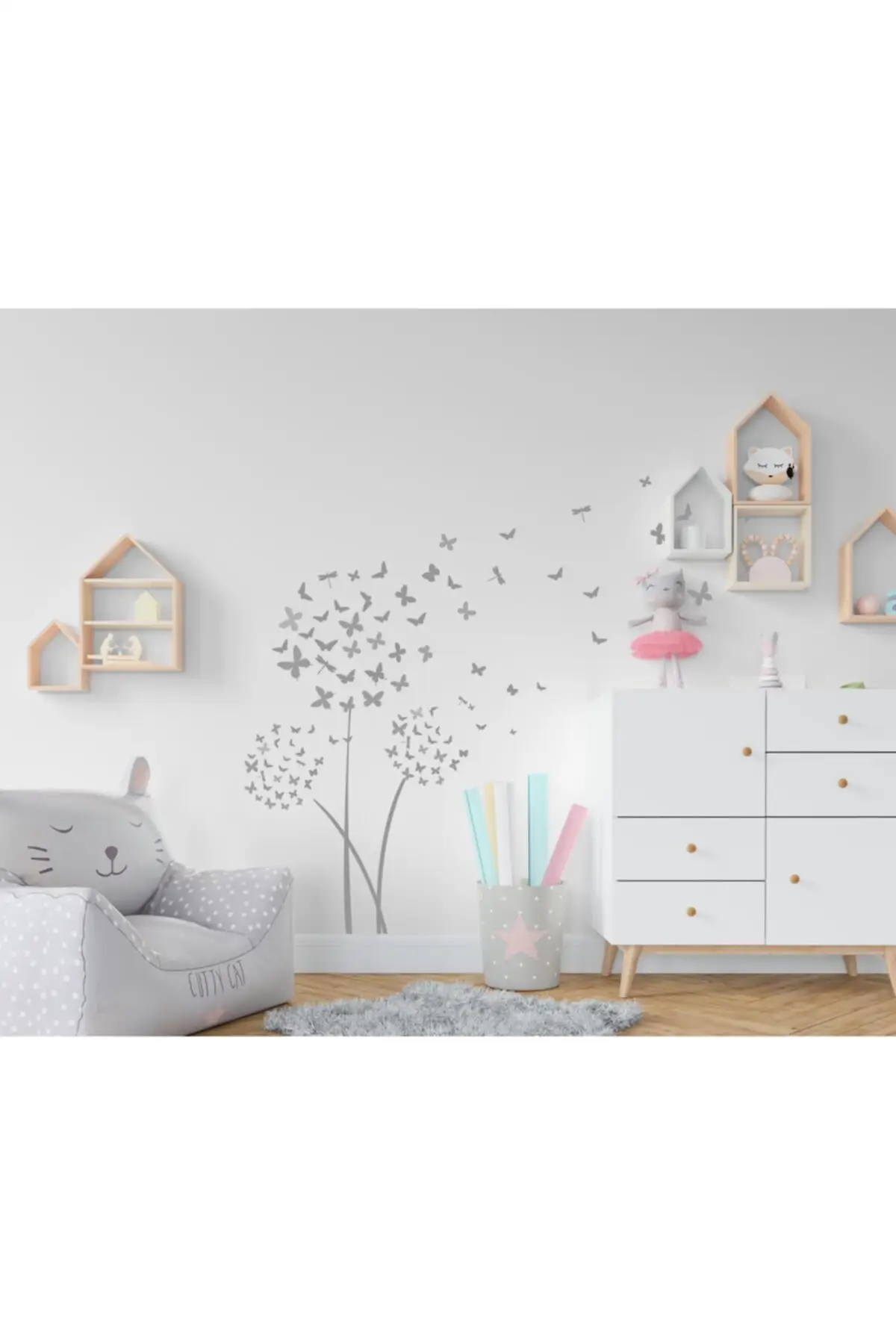 

Butterfly Dandelion Wall Sticker 50 X100 CM Elegant Design Pleasing Appearance Quality Wink Attractive Useful Wall Adhesive 2021 Trend