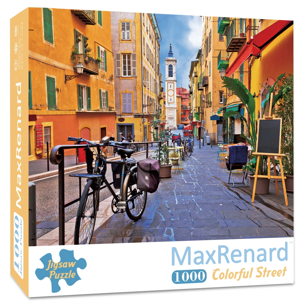 

MaxRenard 50*70cm Puzzle 1000 Pieces Jigsaw Puzzles For Adults Paper Assembling Picture Colorful Street Puzzles Toys for Adults