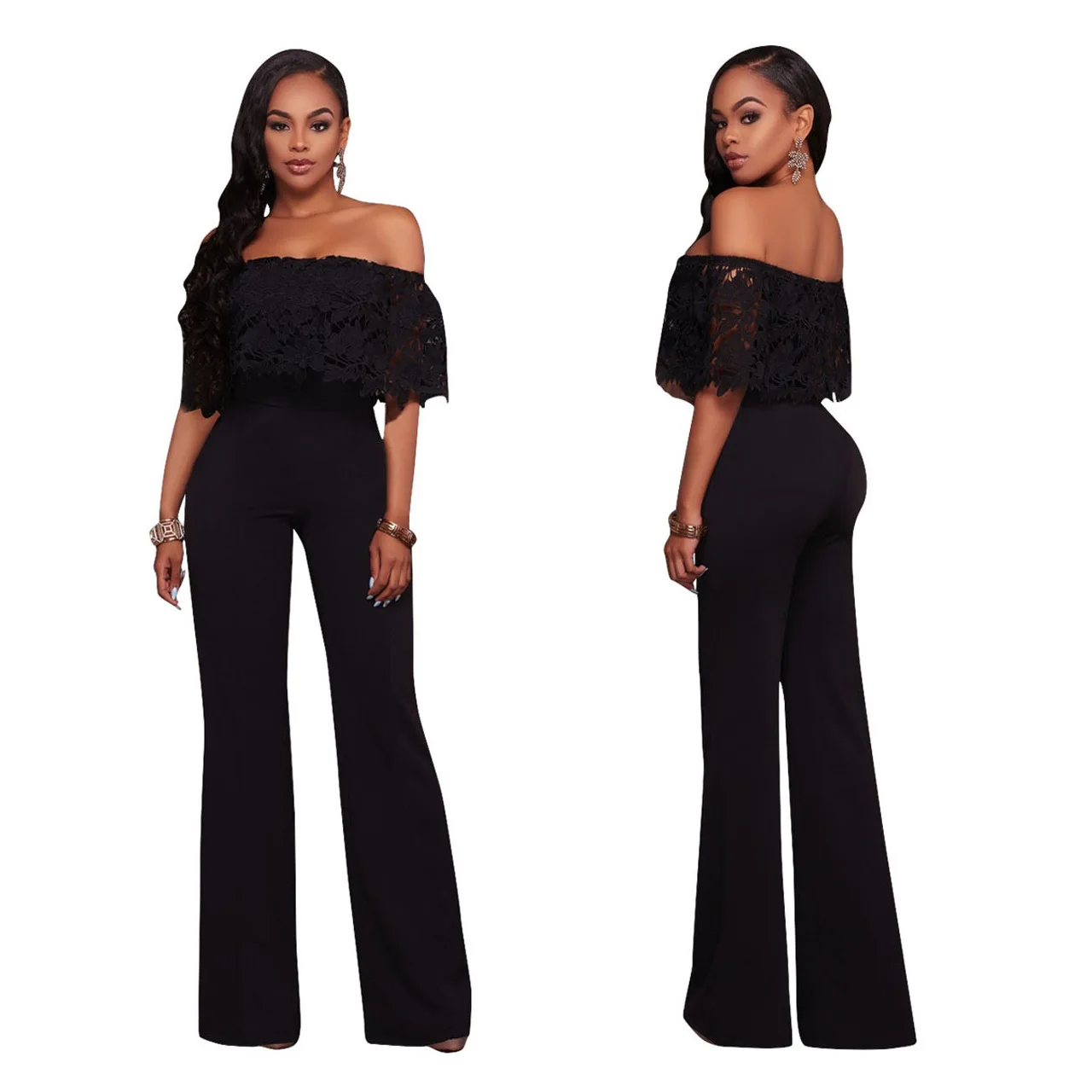 Кружевной комбинезон желтый с открытыми плечами женские Комбинезоны