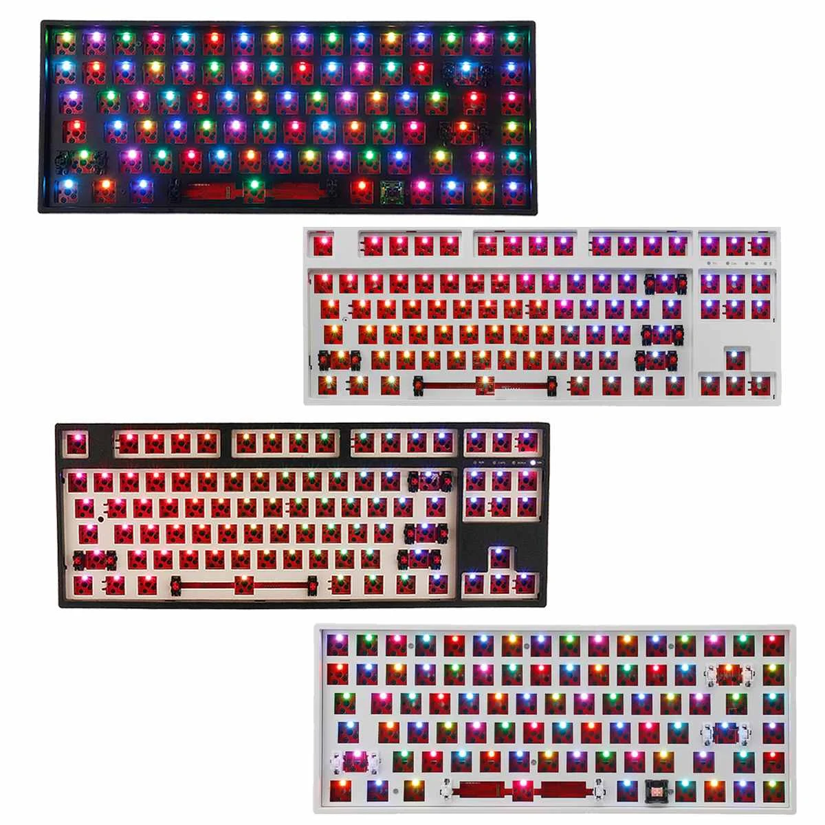 feker diy hotswap keyboard kit rgb backlit bluetooth wireless 2 4g type c 35pin 8487keys mechanical keyboard customized kit free global shipping