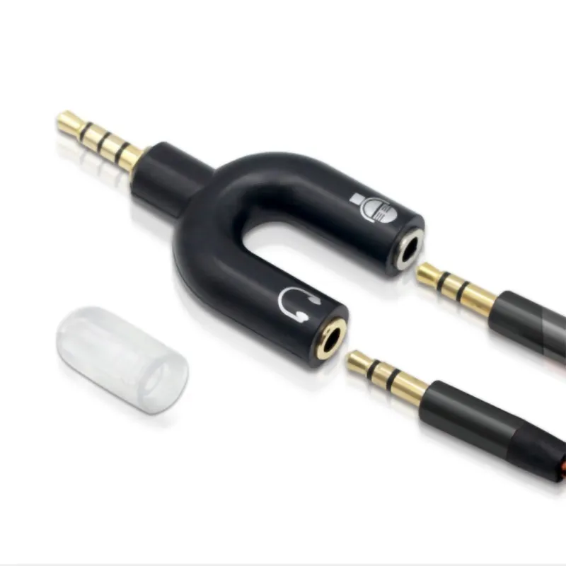 Позолоченные разъемы 3 5 мм аудио адаптер u образный двойной разъем наушник