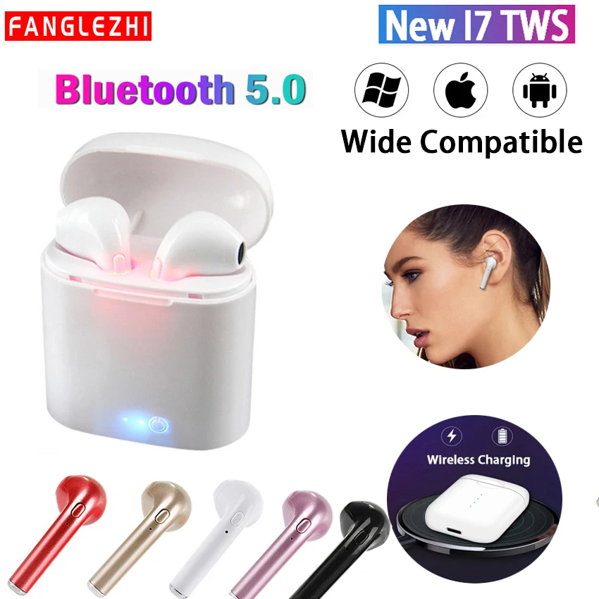 I7 TWS беспроводные наушники Bluetooth 5,0 спортивные стереонаушники вкладыши гарнитура с зарядным устройством микрофон для samsung huawei Xiaomi