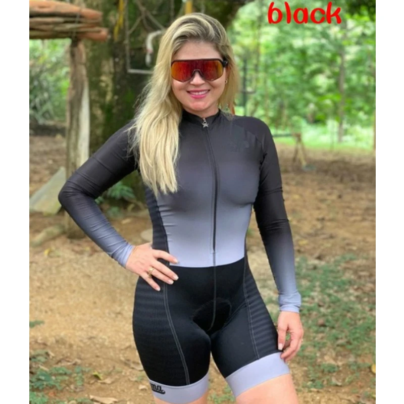 Женский трикотажный костюм Aofly розовый комбинезон с длинными рукавами для езды