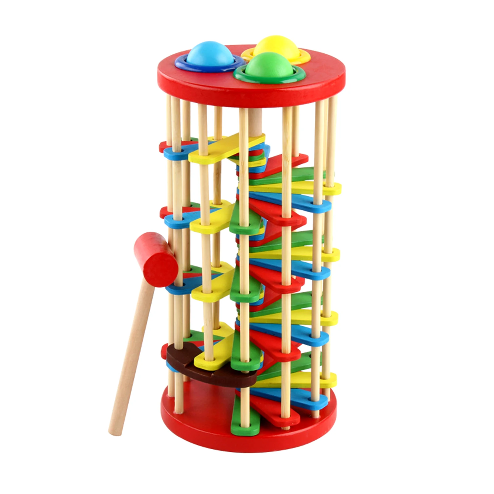 

Ball Toy Set For Toddlers Kids Fun Drop Birthday Fall Stairs Educational Knocking Colorful Gifts Early Learning Montessori