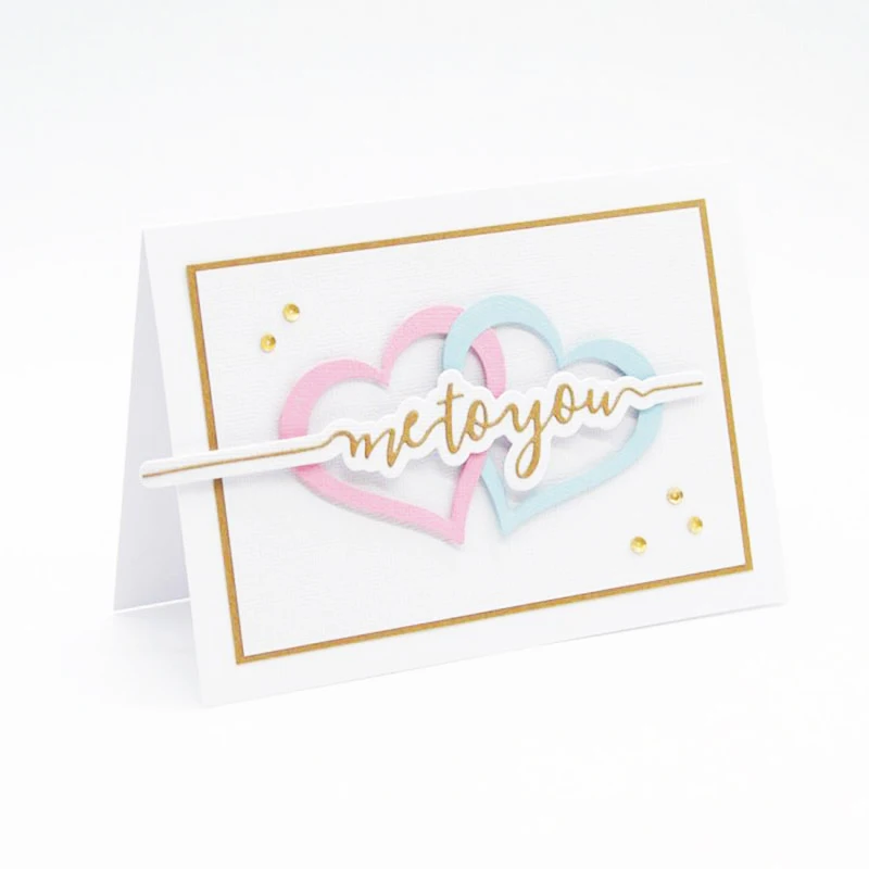 Металлические ножи "Мне тебе" для вырубки букв декоративного скрапбукинга, стальные ручные штампы для рисования на бумаге, карточках и альбомах.