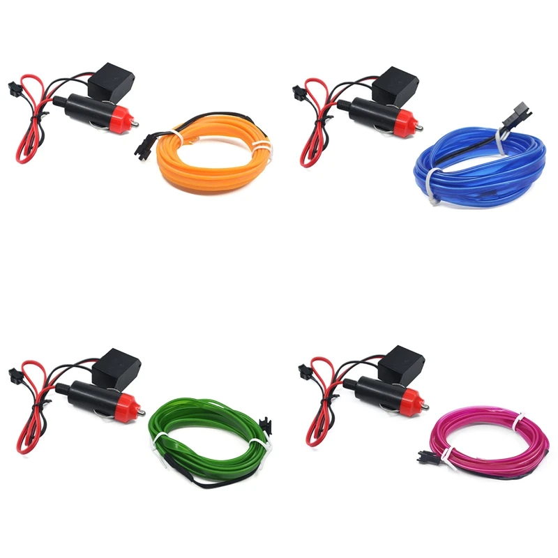 5 Meters LED Car Interior DIY Lighting Auto Strip EL Wire Rope Auto Atmosphere Decorative Lamp Flexible Neon Light