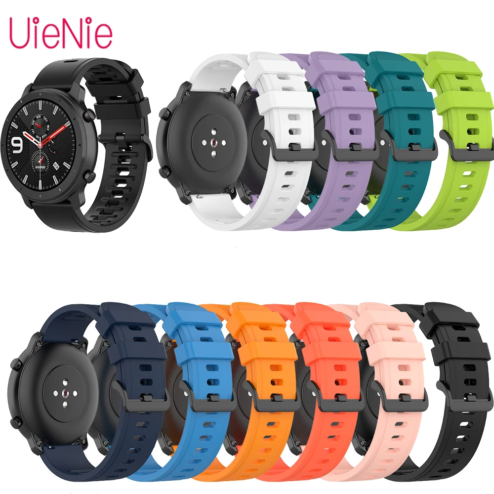 

22MM Silicone Bands For Xiaomi Huami Amazfit GTR 2E/GTR 47MM Smart Watch Wristband Sports Bracelets For Amazfit Stratos 3/2S/2
