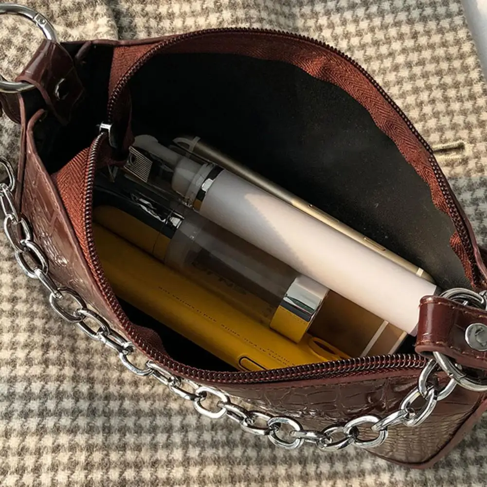 

Underarm Bag Chic Design Elements All-match Alligators Skin Pattern Trendy Concise Shoulder Bag for Daily Life