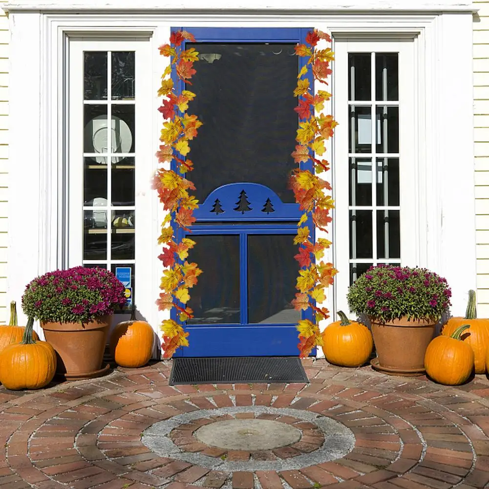 Осенняя гирлянда с листьями футов для сада осени благодарения кленовые листья