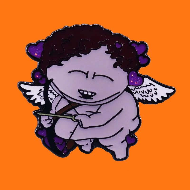 Металлическая брошь с изображением ангела малыша из мультфильма креативная