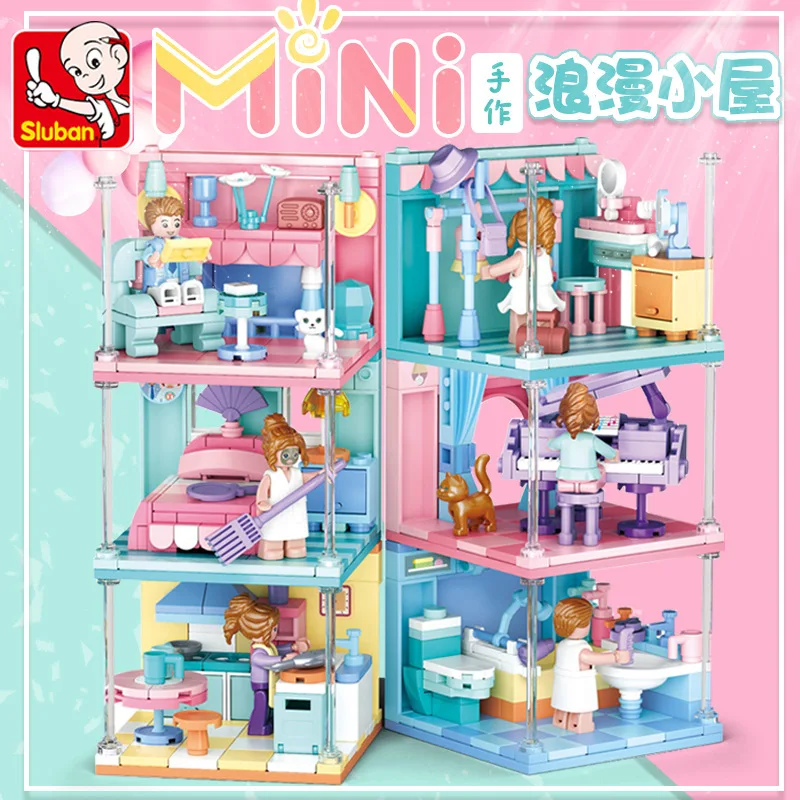 City Girl Bathroom Living Room Piano Building Blocks Bricks Romantic Kit DIY Assembly Toys For Girls | Игрушки и хобби