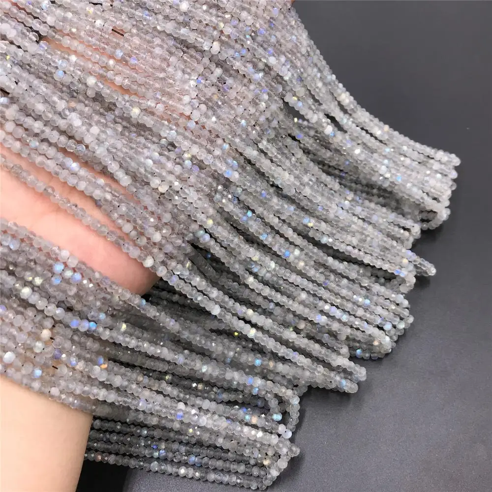 

Natural Labradorite beads Small natural stone Beads round Labradorite bead Section Loose Beads gray spacer faceted stone beads