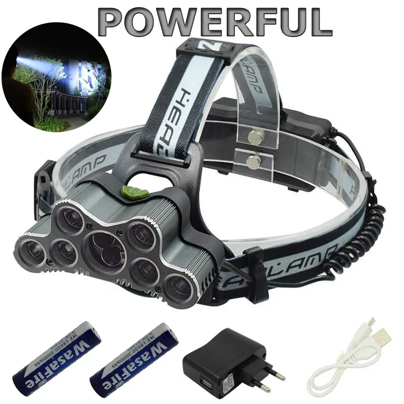 Высокая мощность 7/9 светодиодов головной светильник XML T6/Q5 Водонепроницаемый