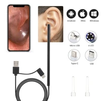 3 in 1 ear endoscope hd visual otoscope ear pick 5 5mm luminous earpick mini camera android pc ear wax cleaning tool 1m length