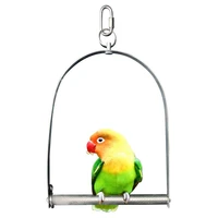 1 piece creative bird toy stainless steel parrot cage hanging chain parakeet perches stand toys pet bird swing toys accessories