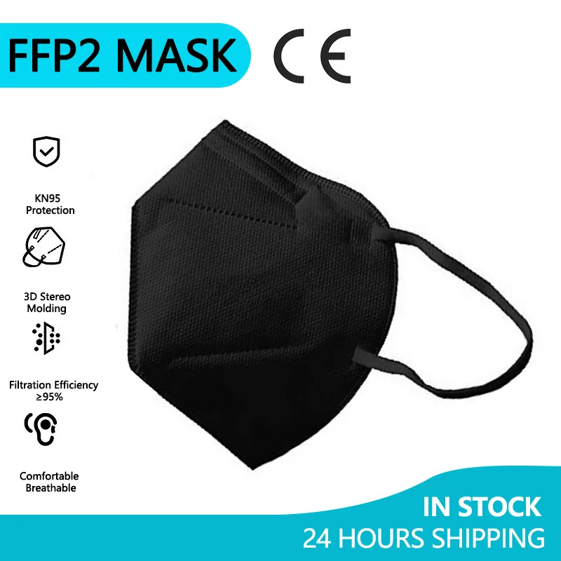 

10pcs KN95 Masks 5-Layer FFP2 Anti-Dust Mouth Mask Reusable Fabric Respirator ffp2 Masque Protective Face Mascarillas Masken