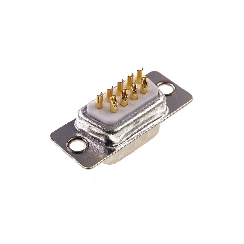 20Pcs D-SUB 9 Position Connector DB9 Plug Male Pins Solder Wire Adapter Series Port Pin Gold Plate Machined High End | Обустройство