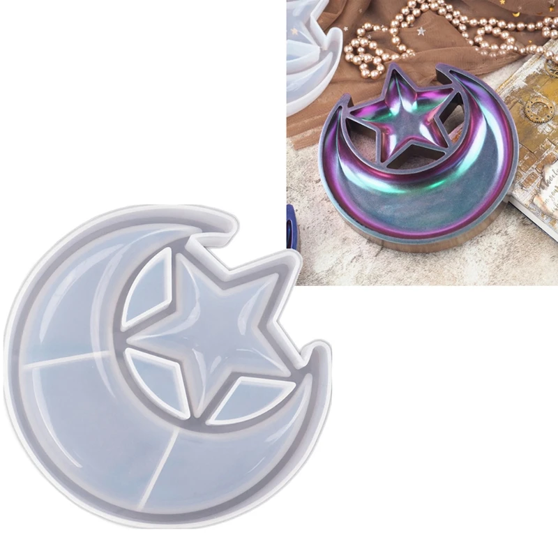 

Moon Star Tray Resin Mold Crescent Moon Box Epoxy Silicone Casting Mold Tools