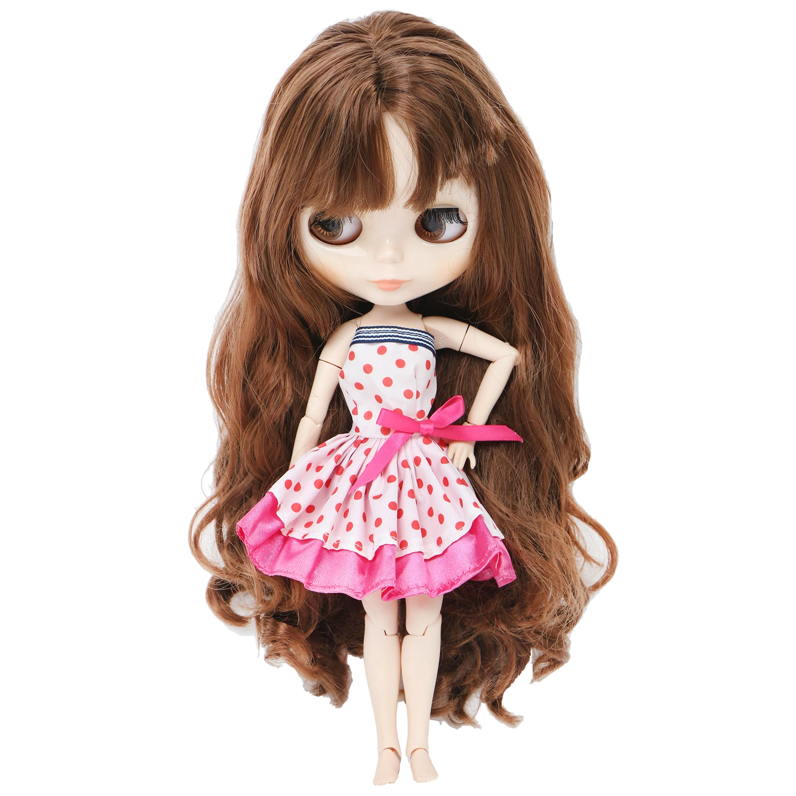 Высокое качество платье для куклы Blythe свадебный фон фотографии розового цвета в