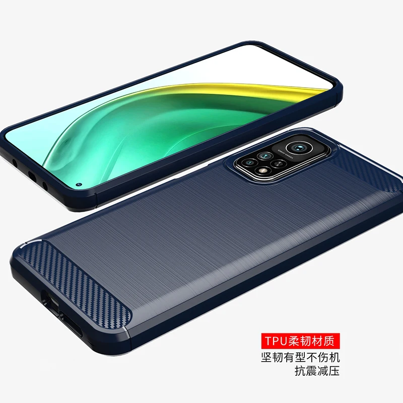 for xiaomi mi 10t pro 5g case cover shockproof bumper soft carbon fiber back cover mi 10 t pro phone case for xiaomi mi 10t pro free global shipping