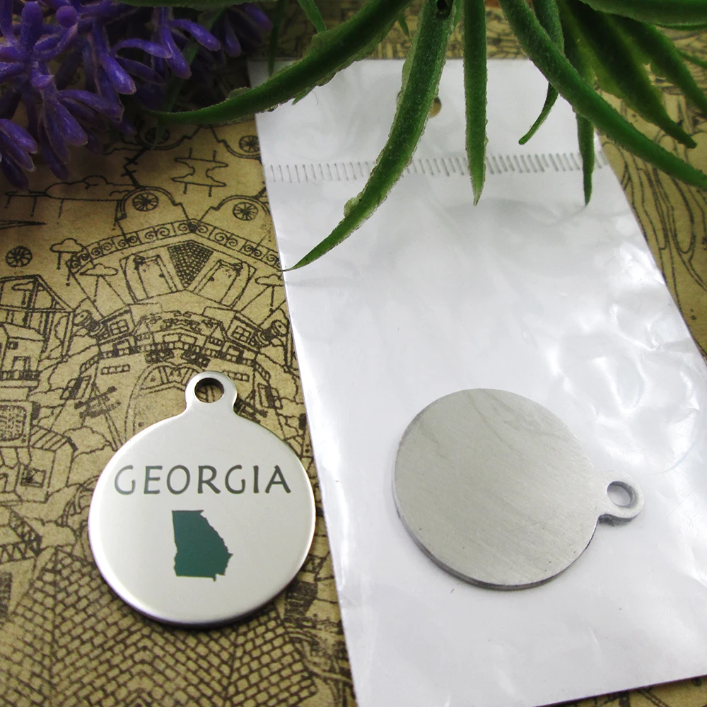 20 шт &quotкарта Джорджии&quot очаровательыне нержавеющие 5 стилей для выбора амулеты