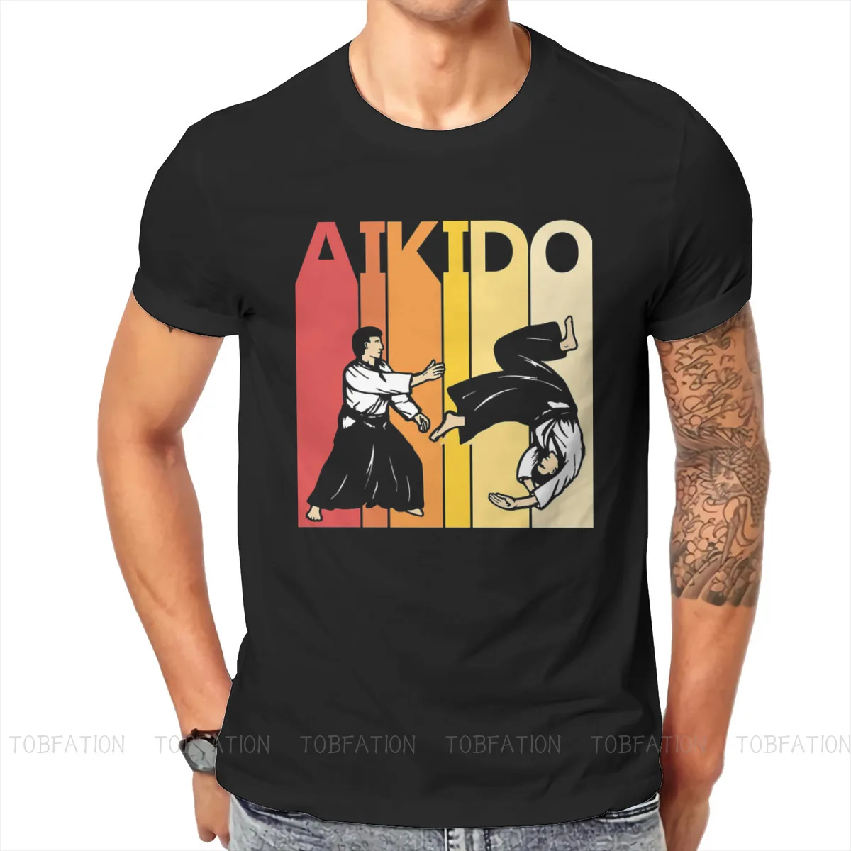 Винтажная футболка в стиле ретро Aikido Hapkido бокен Танто Джо боевые искусства
