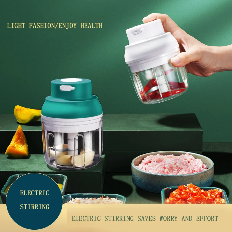 

Мини USB Беспроводная электрическая давилка чеснока пресс Мясорубка овощ, перец чили Мясорубка измельчитель пищи Кухонные инструменты