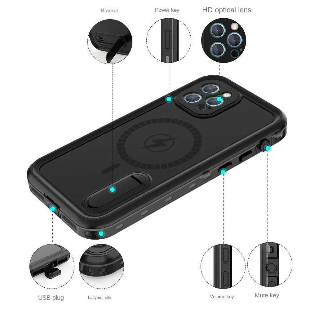 For IPhone 12 Pro Max Cover Waterproof Shield Wireless Charger Cover Magnetic Case For Apple IPhone 12 Pro Max Mini Magsafe