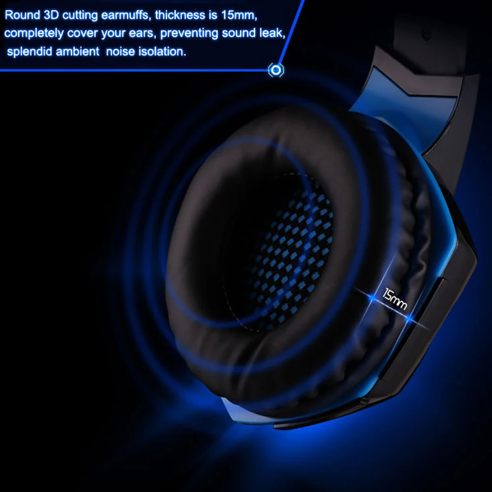 G2000 Gaming Headsets Big Headphones with Light Mic Stereo Earphones Deep Bass for PC Computer Gamer Laptop PS4 New X-BOX | Электроника