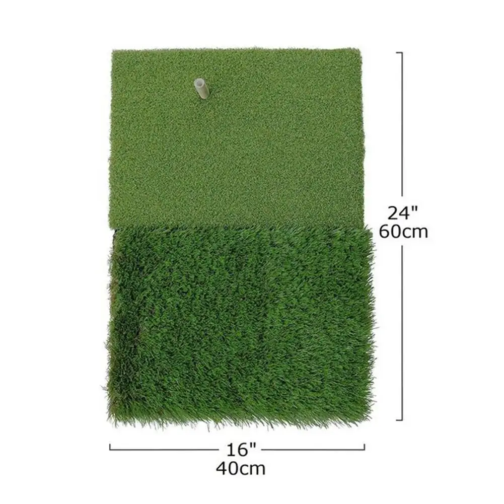 

40x60cm 2 in 1 Golf Mat Training Practice Hitting Faux Turf Grass Pad with Tee