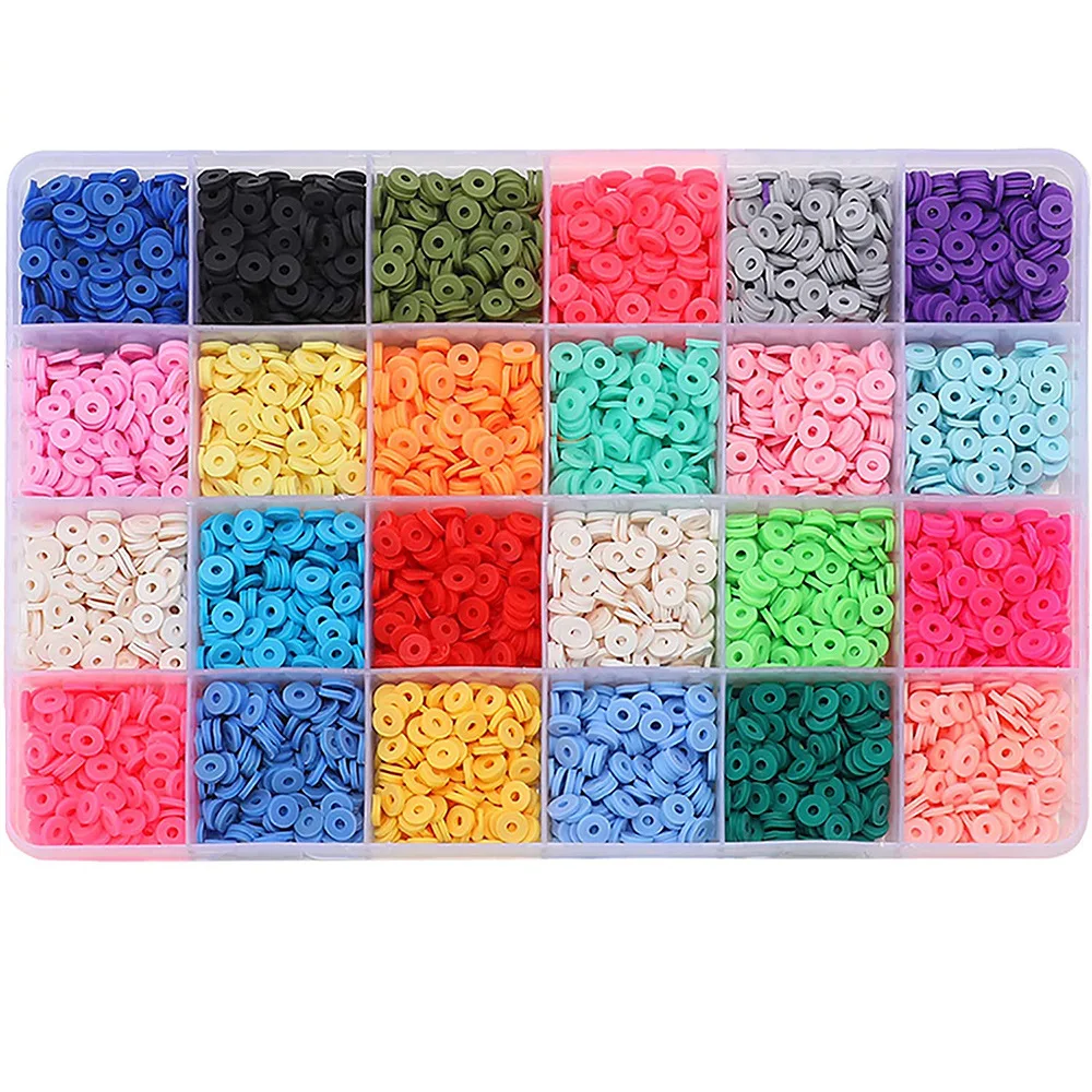 Плоские круглые диски из полимерной глины 5000 шт. 6 мм бусины-разделители россыпью